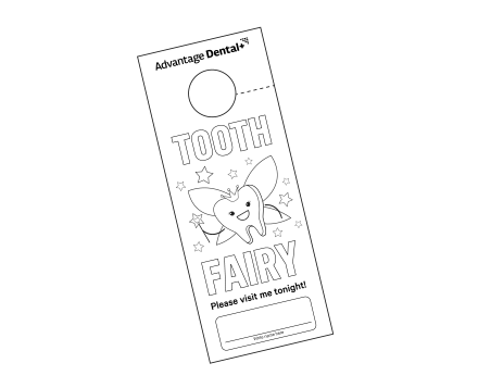 Kids' Smile Zone tooth fairy activity. Tooth Fairy door hanger