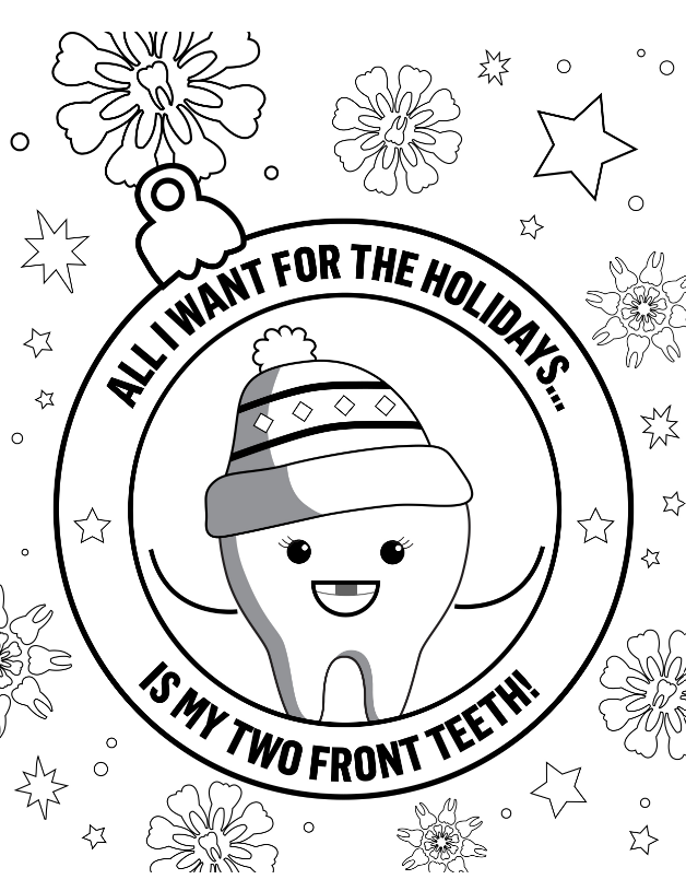 Kids' Smile Zone holiday season coloring sheet
