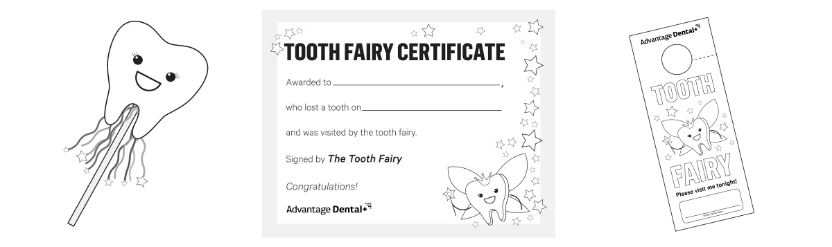 Kids' Smile Zone tooth fairy activities.