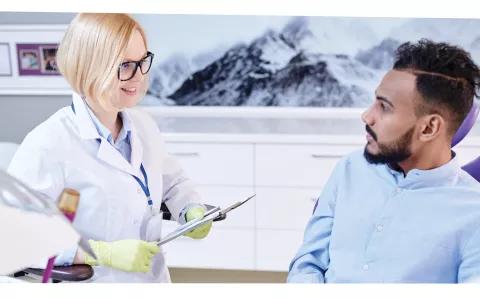 Doctor explaining results to patient.