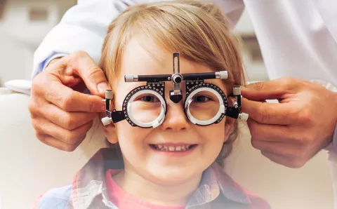 A child undergoing an eye exam.